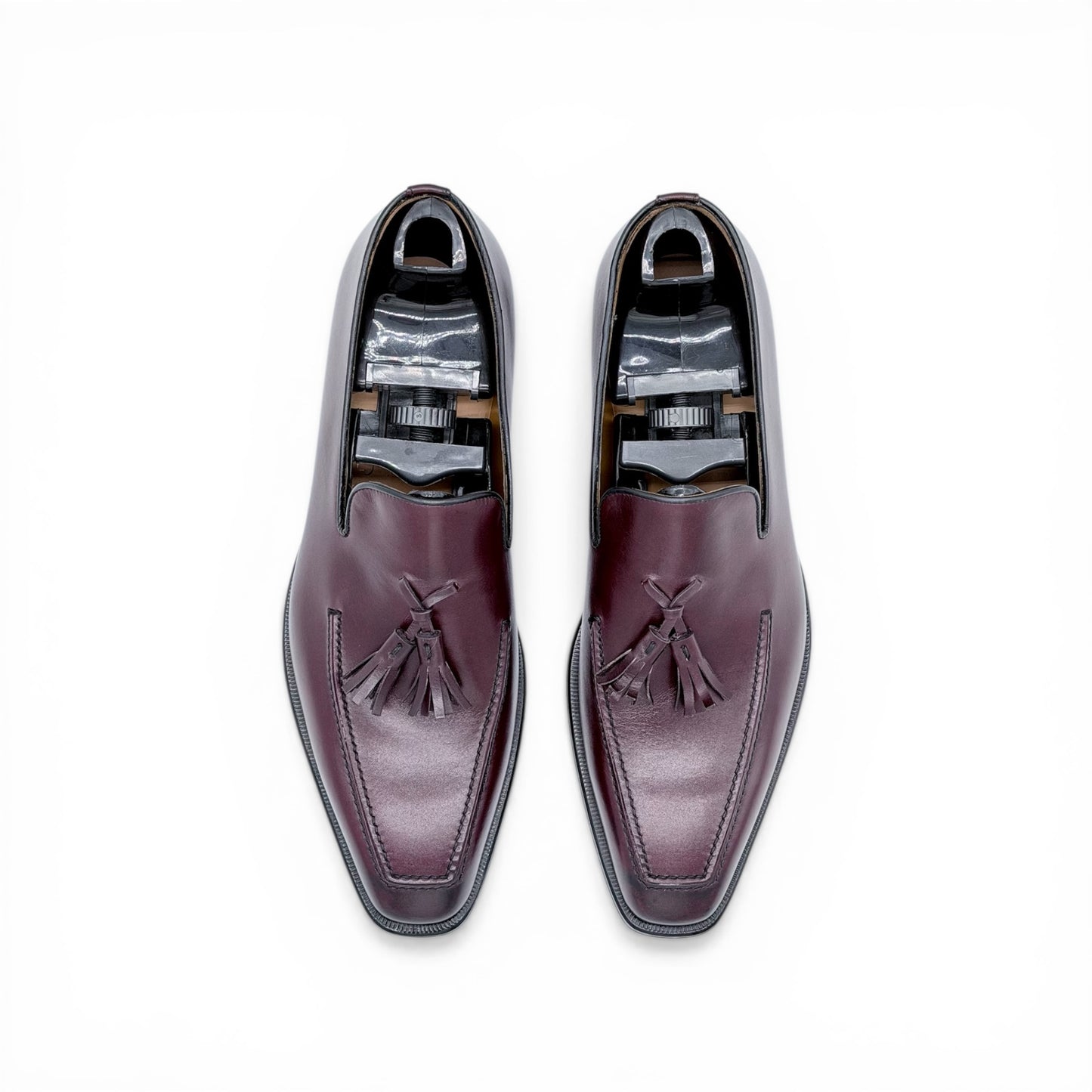 Mocassin Roberto Celk à pompon en cuir bordeaux