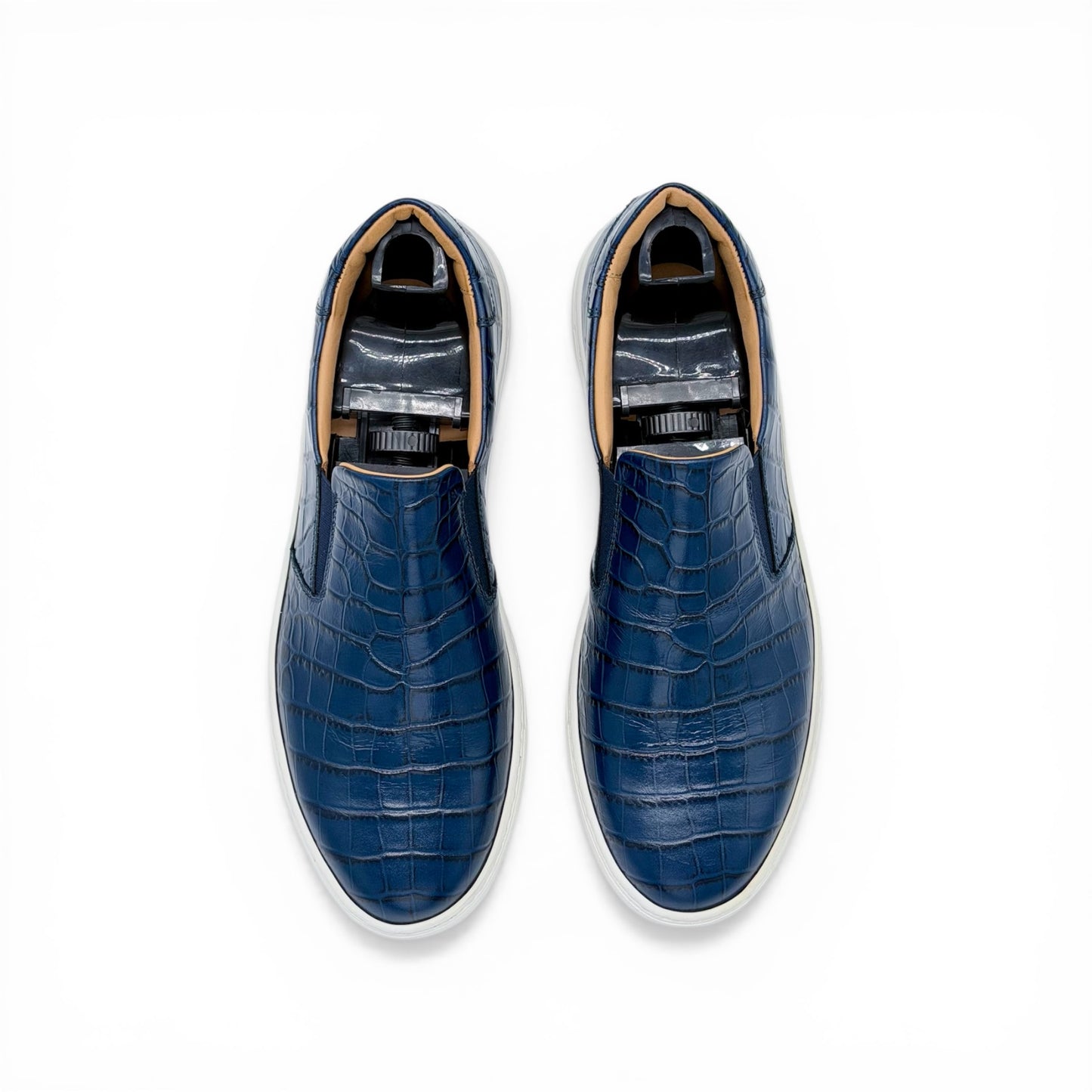 Sneakers Roberto Celk en cuir de croco bleu