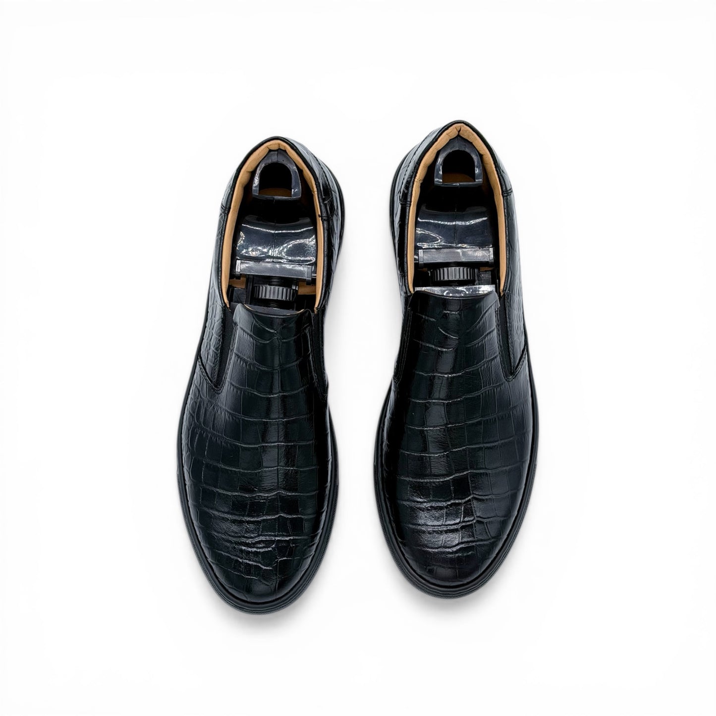 Sneakers Roberto Celk en cuir de croco noir