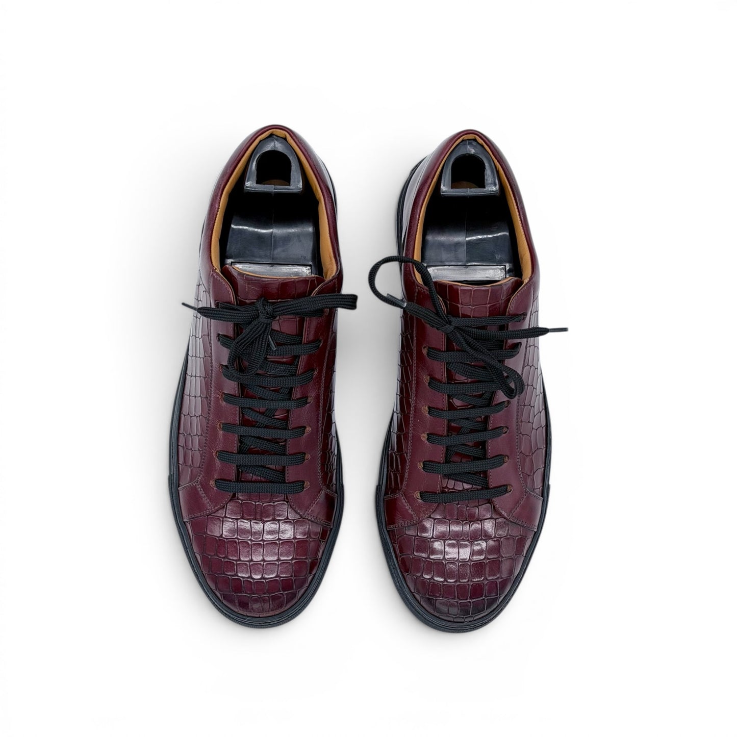 Sneakers Roberto Celk en cuire de croco bordeaux