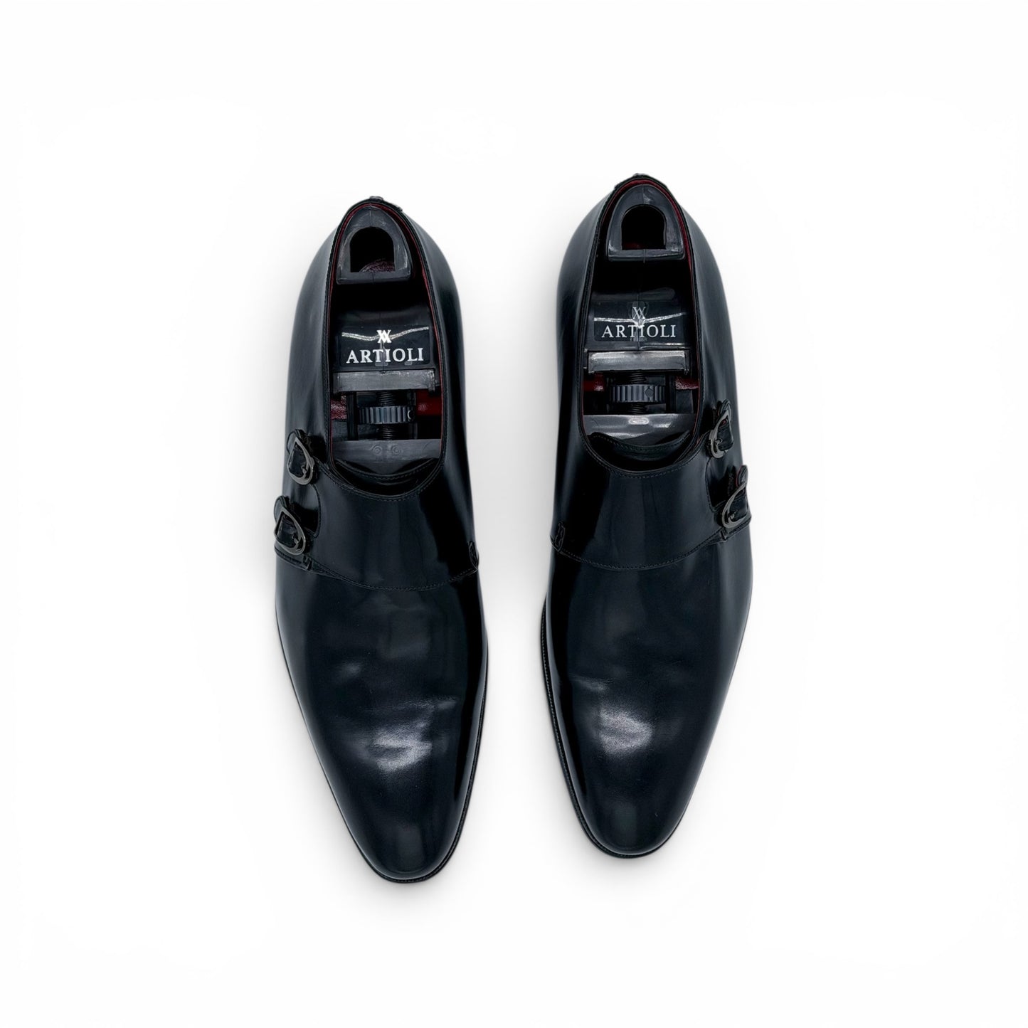 Soulier à double boucle Artioli en cuir noir