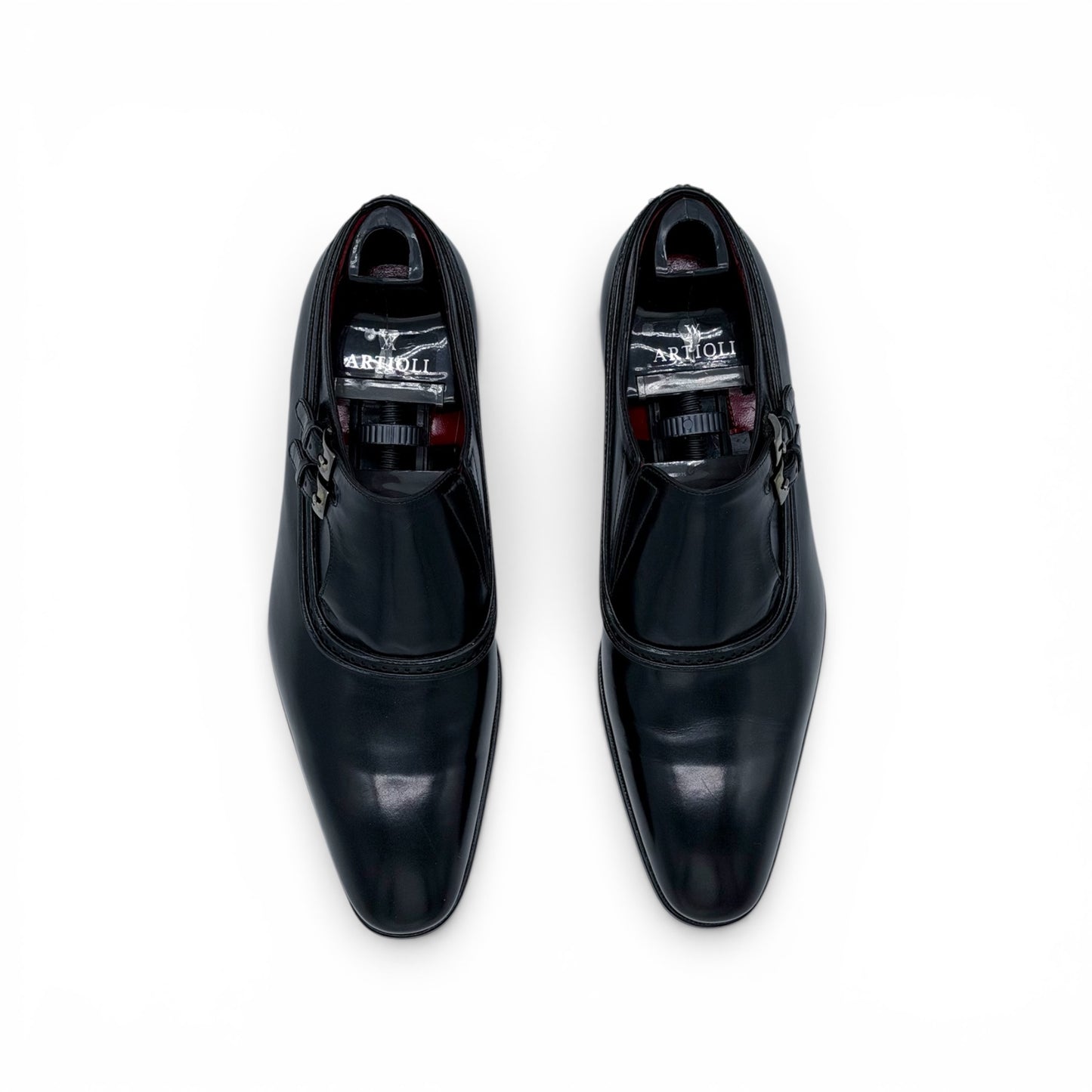 Soulier à double boucle Artioli en cuir noir
