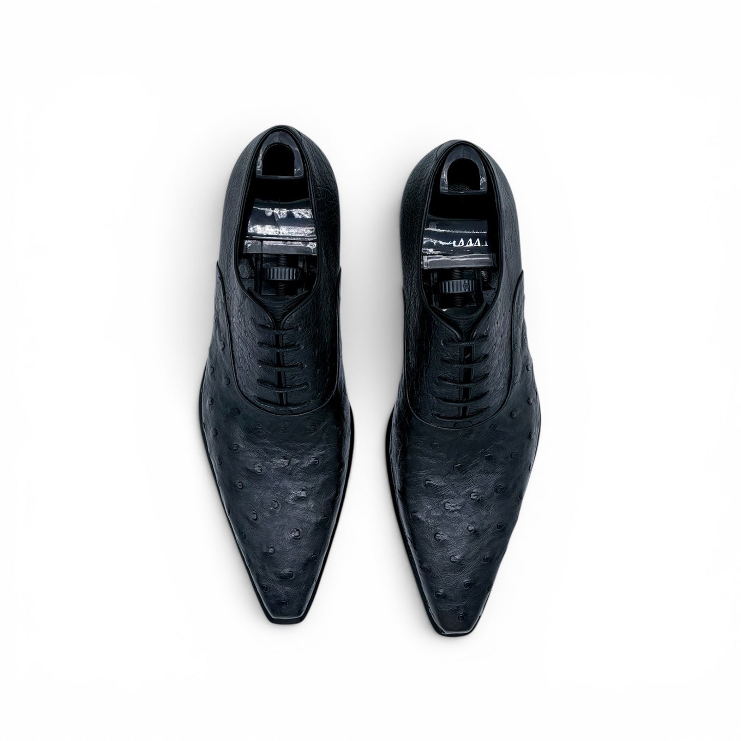 Richelieu Roberto Celk en cuir d'autruche noir