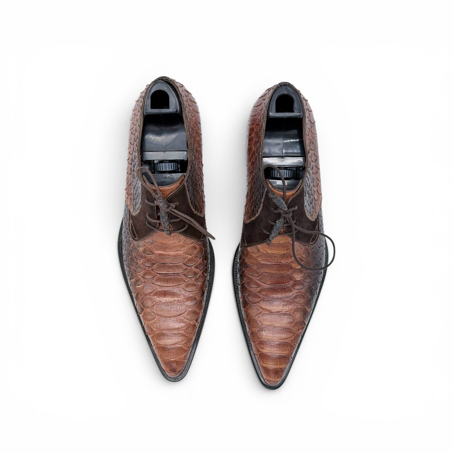Derby Roberto Celk en cuir de python marron