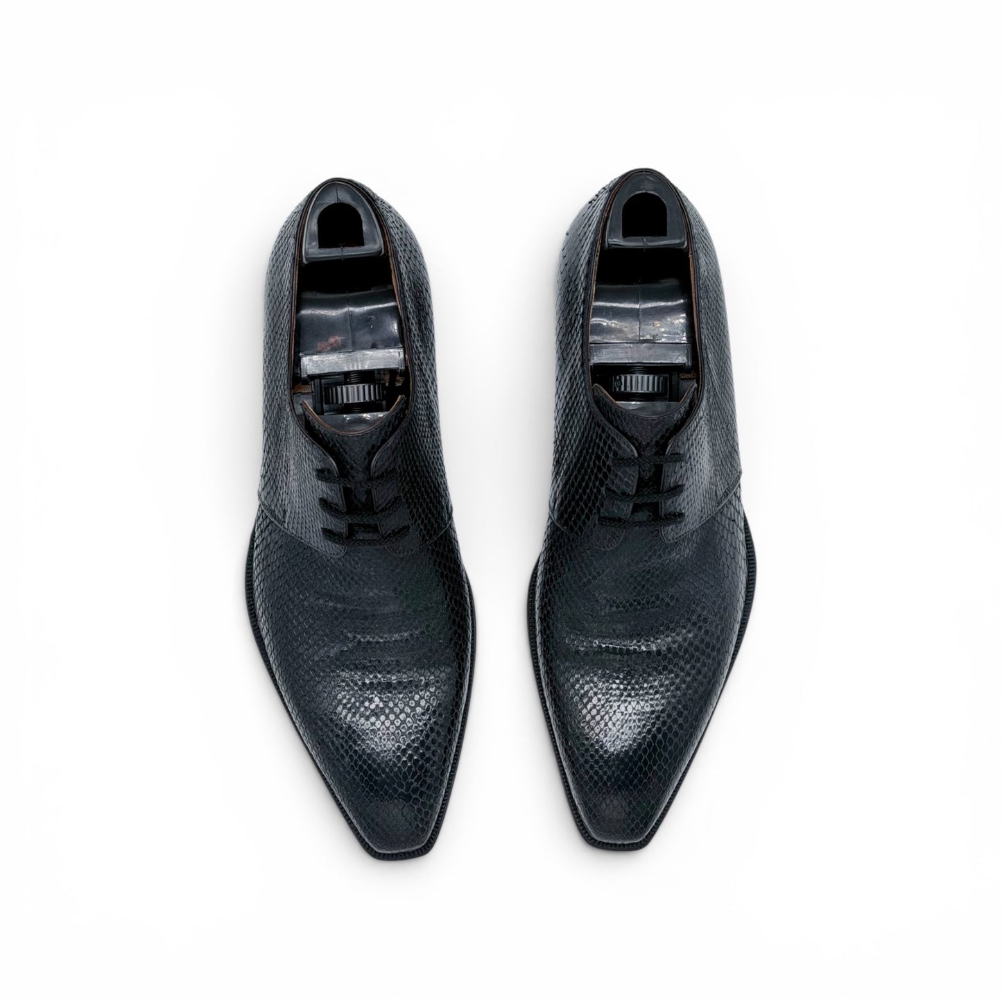 Derby Roberto Celk en cuir de python noir