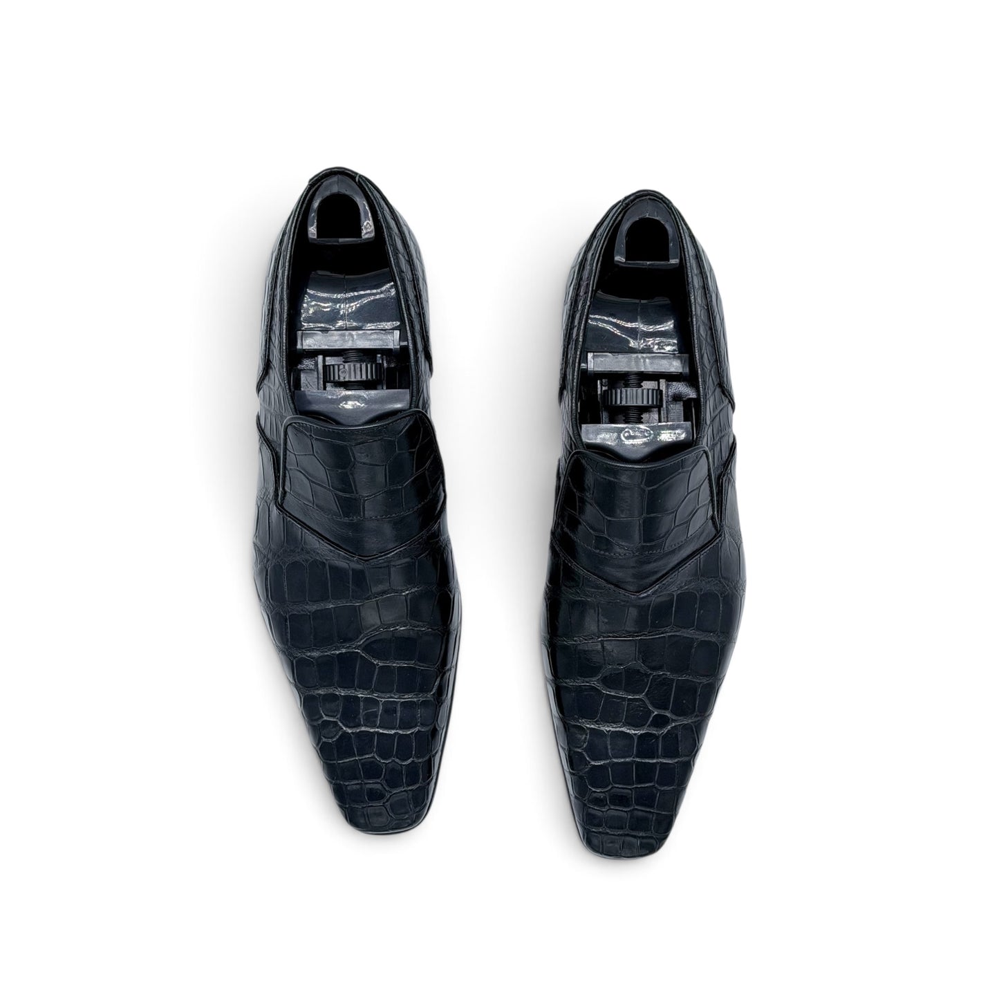 Mocassin Roberto Celk en cuir de crocodile noir