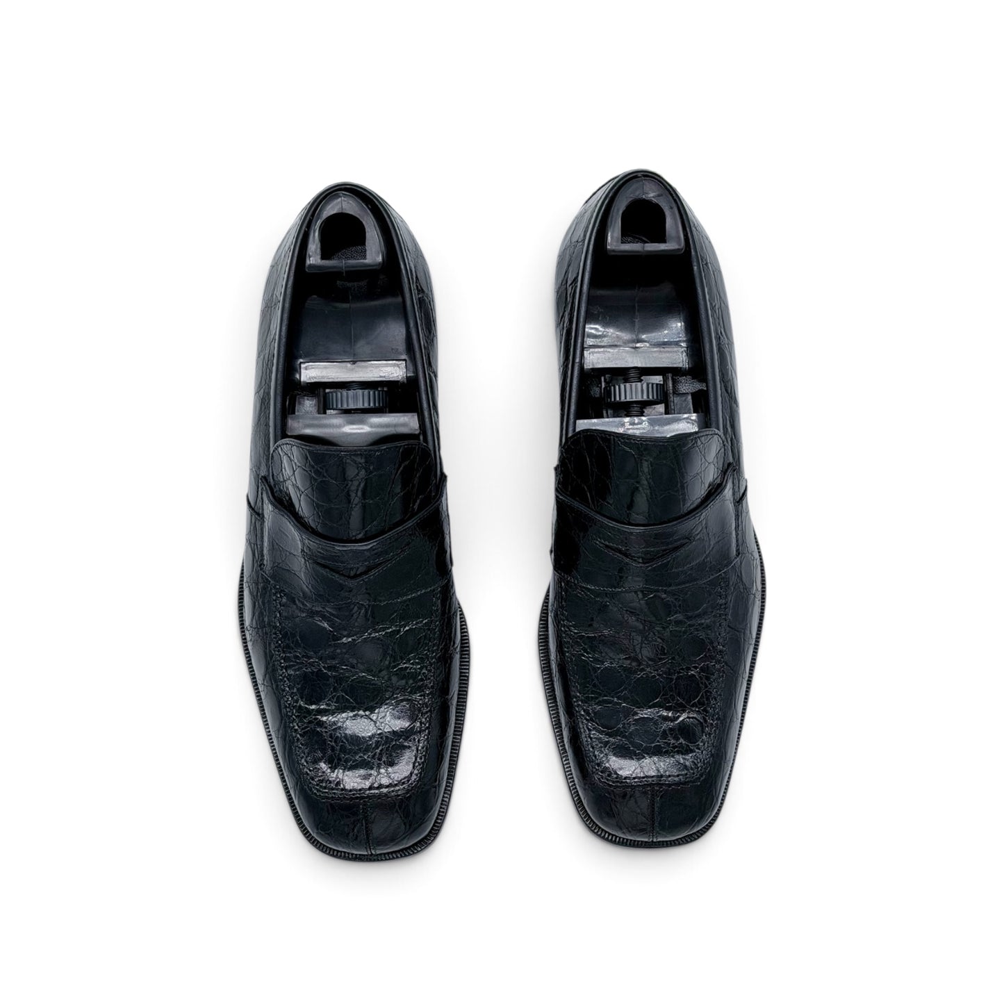 Mocassin Roberto Celk en cuir de crocodile noir