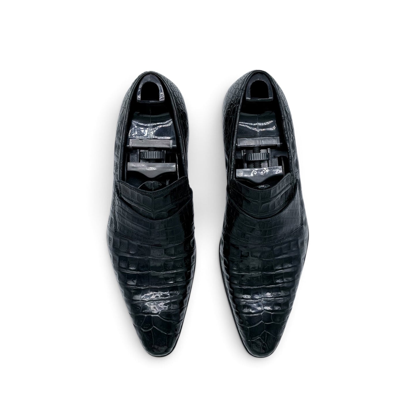Mocassin Roberto Celk en cuir de crocodile noir
