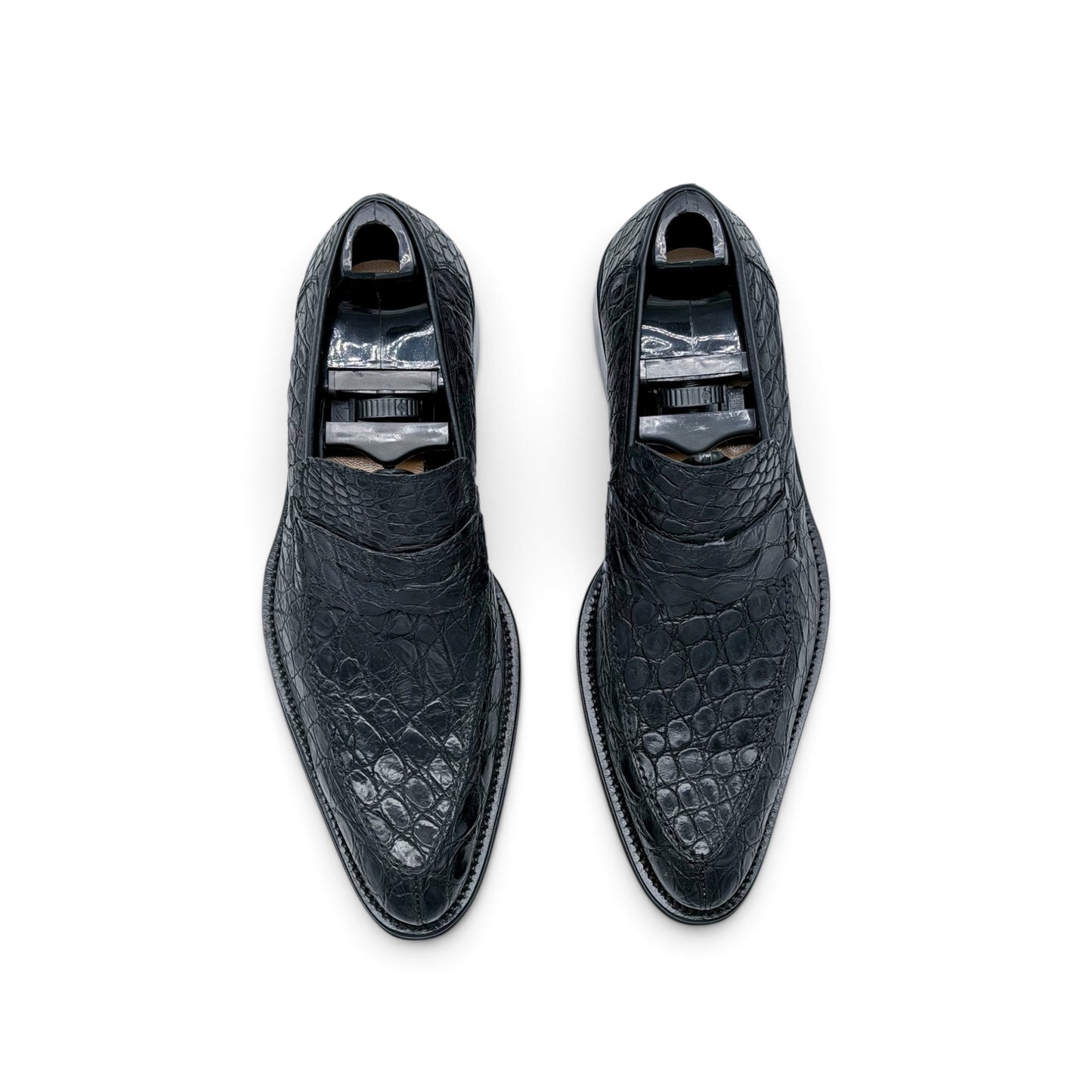 Mocassin Roberto Celk en cuir de crocodile noir