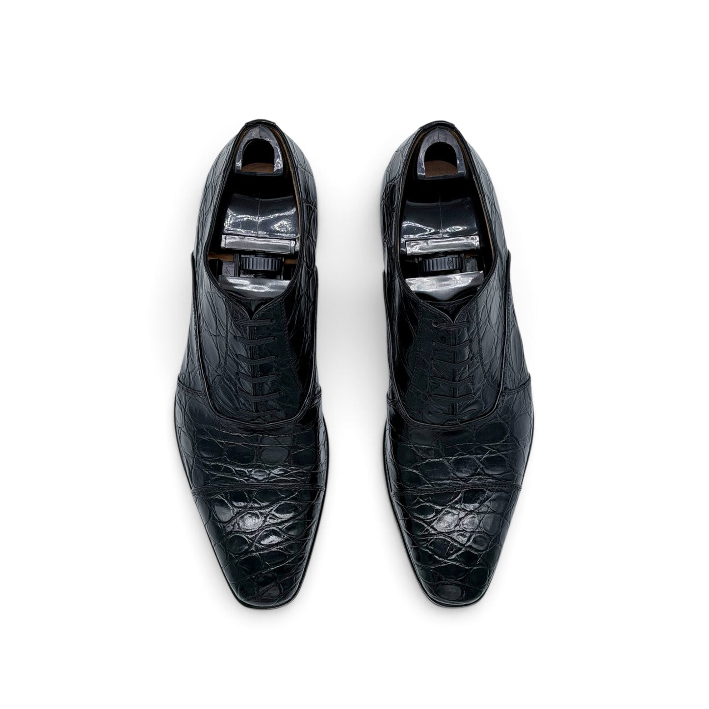 Richelieu Roberto Celk en cuir de crocodile noir