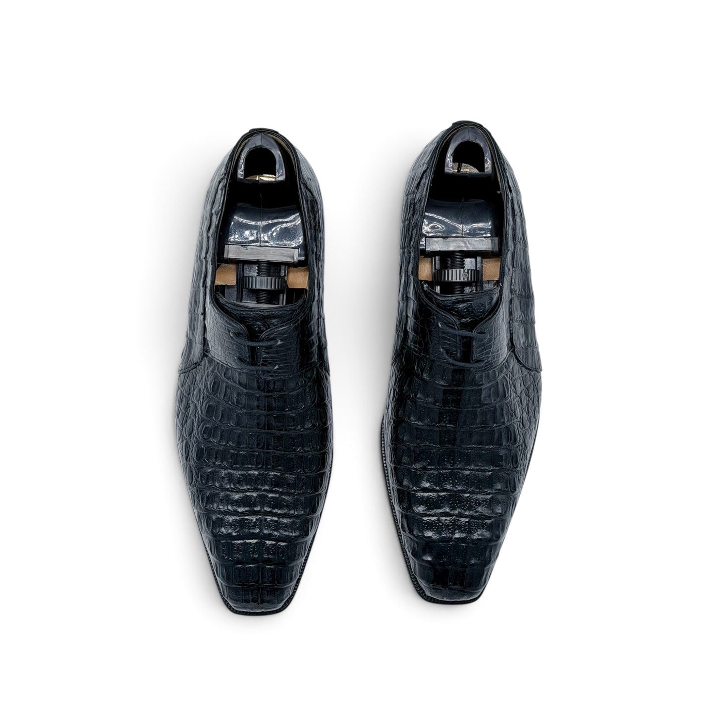 Derby Artioli en cuir d'alligator noir