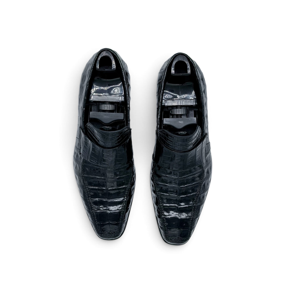 Mocassin Roberto Celk en cuir de crocodile noir