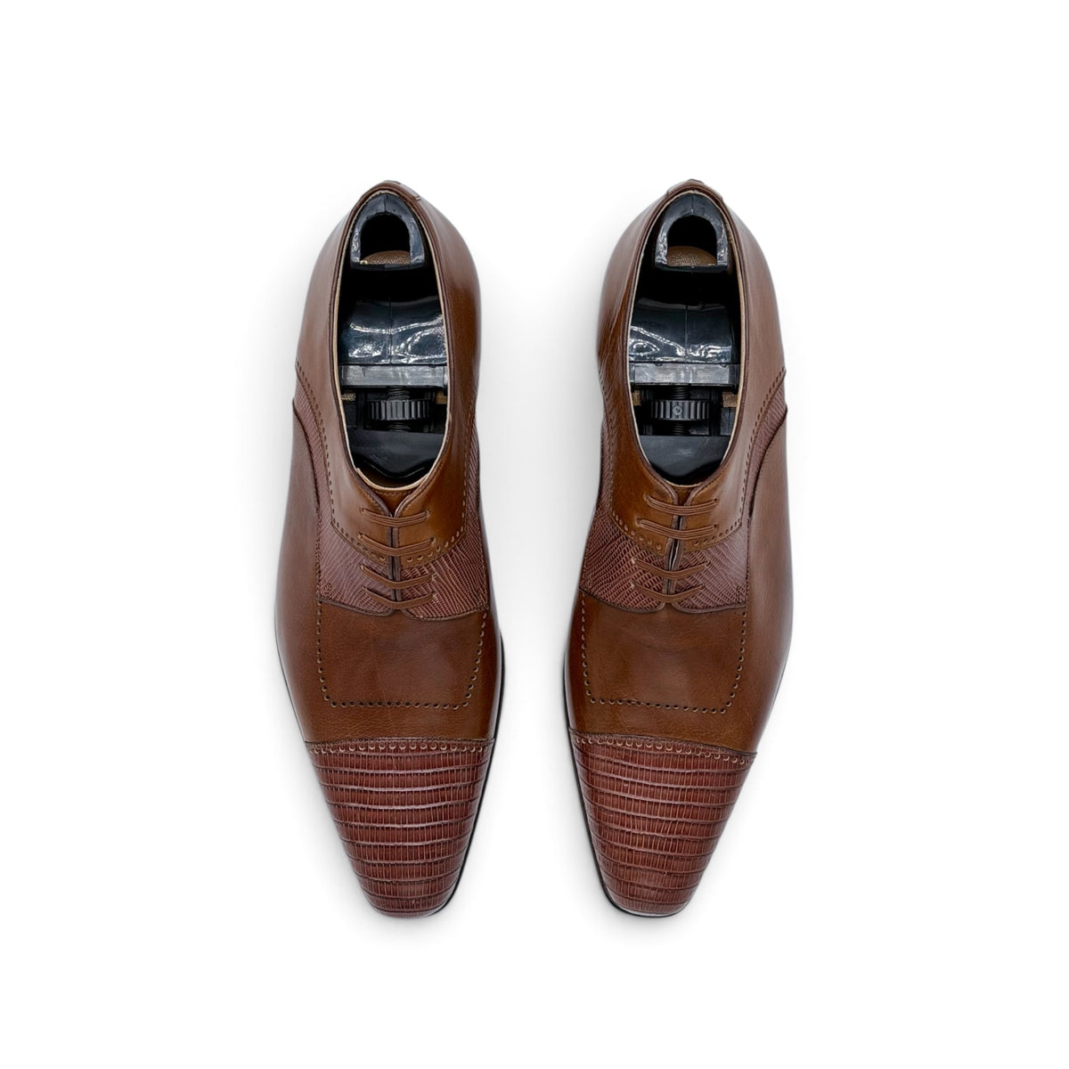 Derby Artioli en cuir et téjus marron