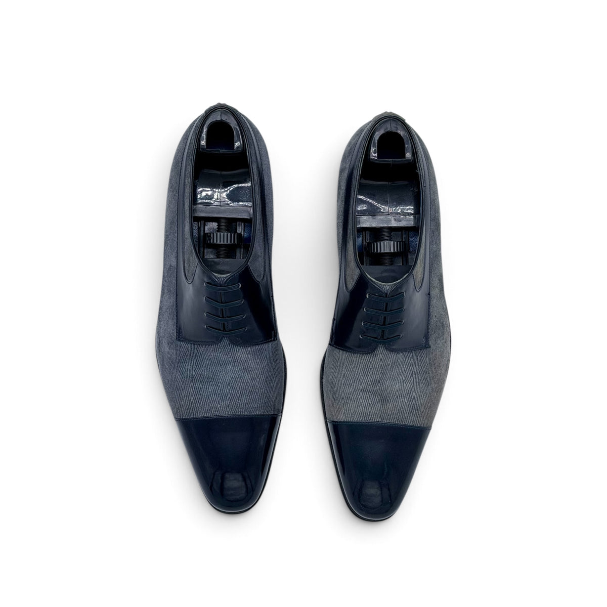 Derby Artioli bi-matière suede et cuir marine