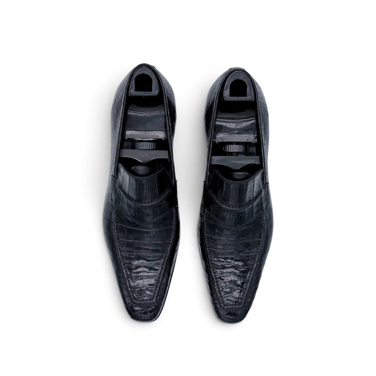 Mocassin Roberto Celk en cuir de croco noir
