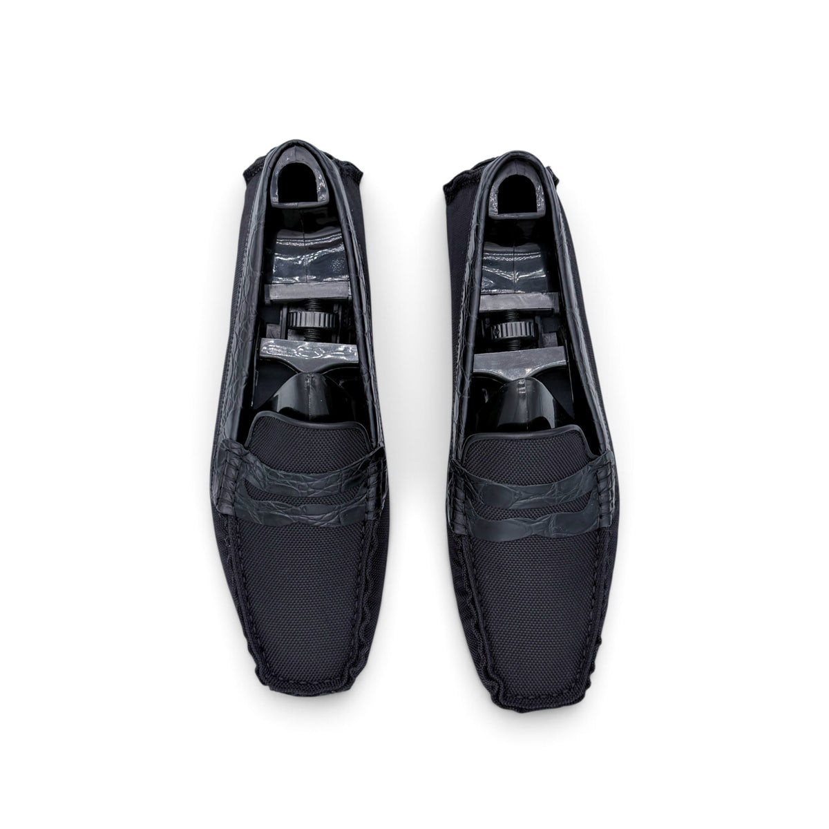 Mocassin car shoe Roberto Celk en nylon et cuire de crocodile