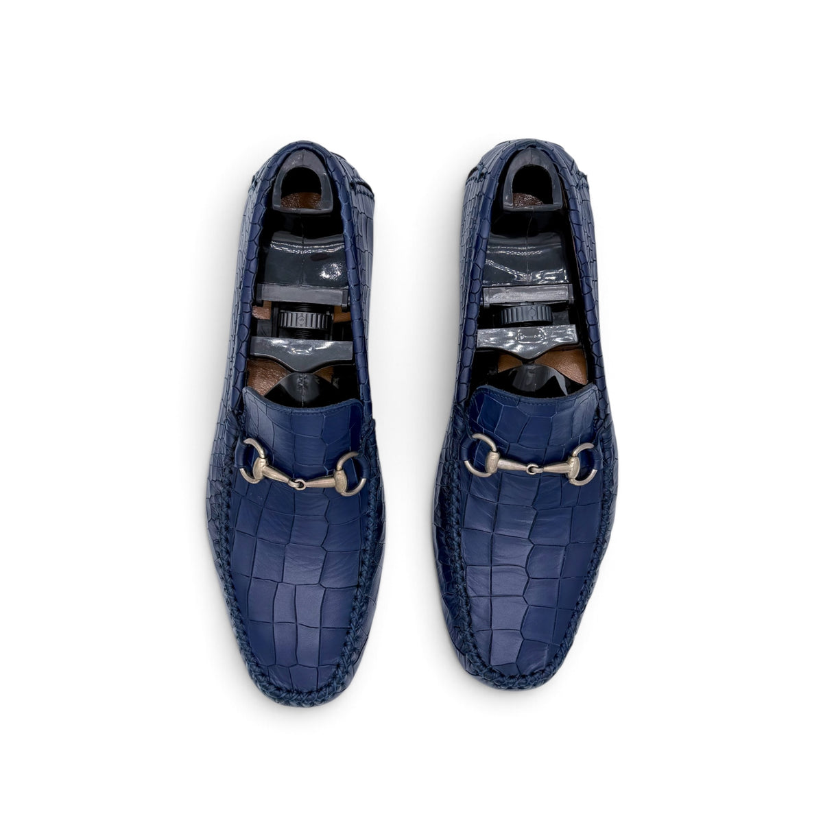 Mocassin car shoe Roberto Celk avec étrier en cuire de crocodile marine
