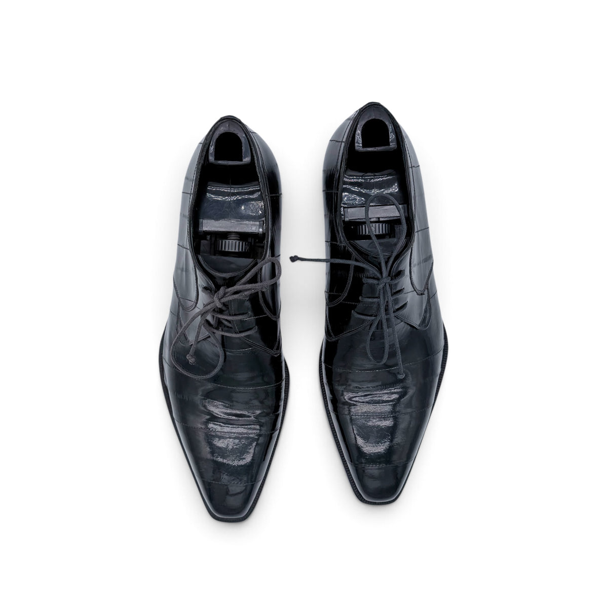 Derby Roberto Celk en cuir d'anguille marron noir