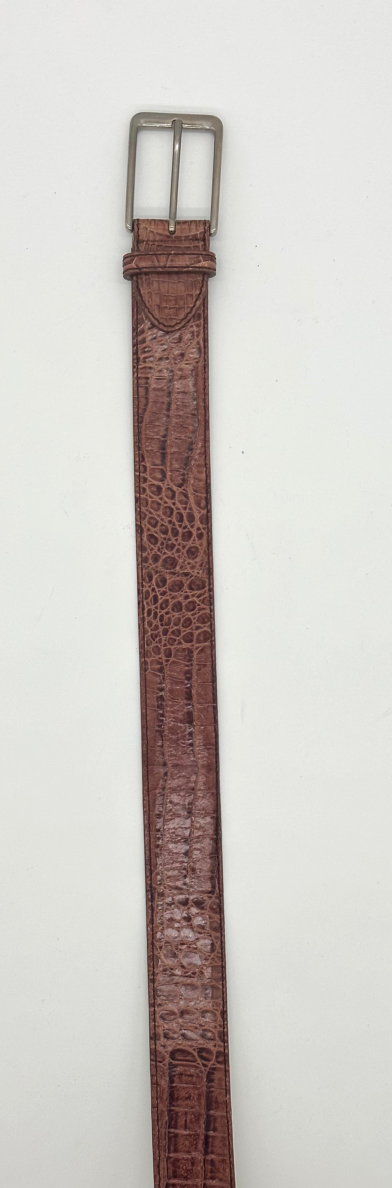 Ceinture Roberto Celk en crocodile marron