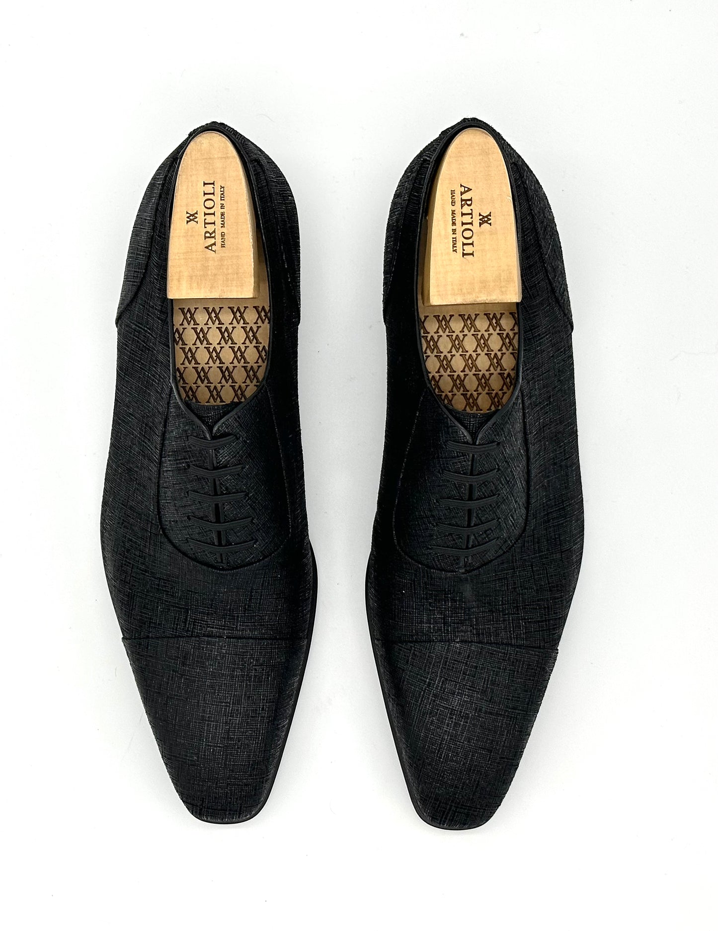 Richelieu Artioli en cuir imprimé noir