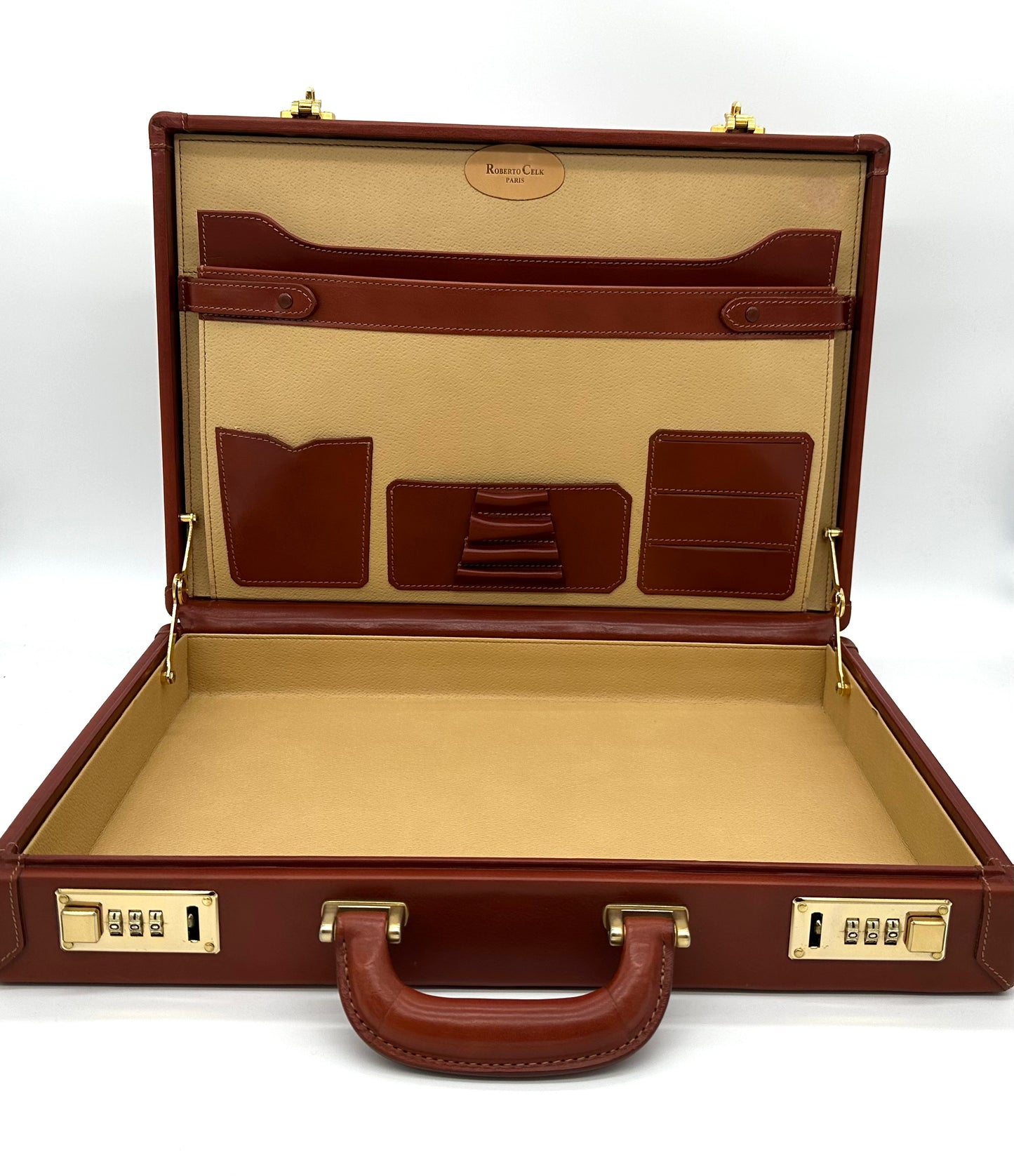 Attaché Case marron et or