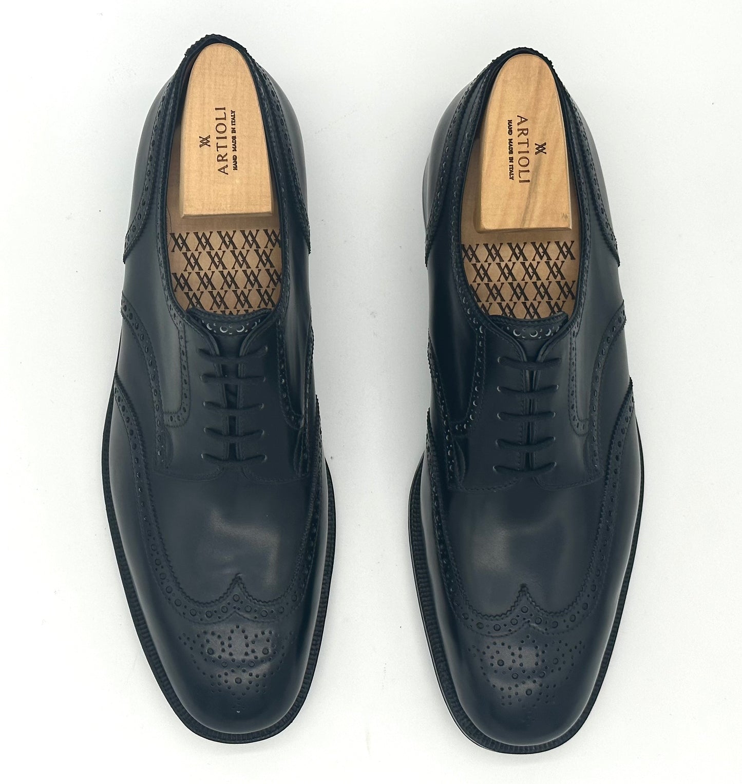 Derby Artioli en cuir marron avec perforation