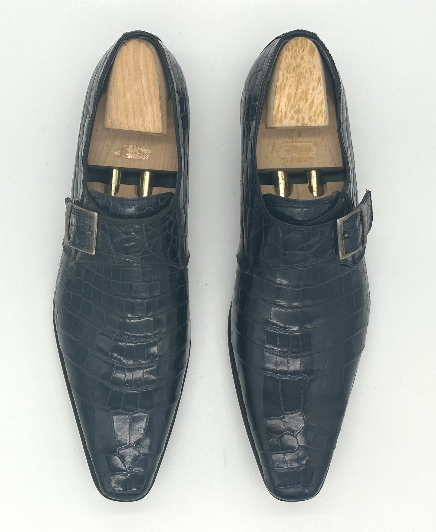 Soulier à boucle Roberto Celk en crocodile marine