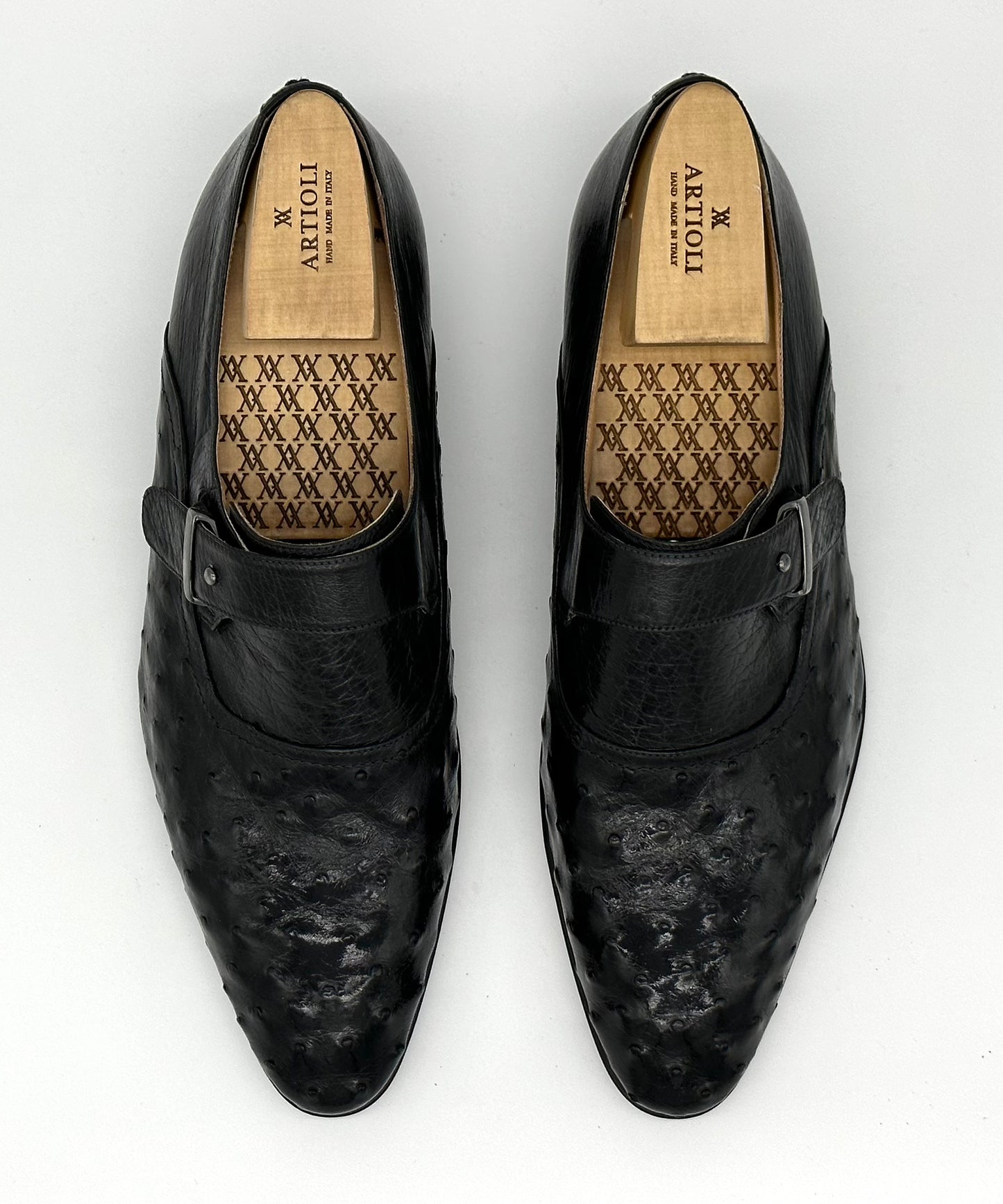 Soulier à boucle Artioli en peau d’autruche