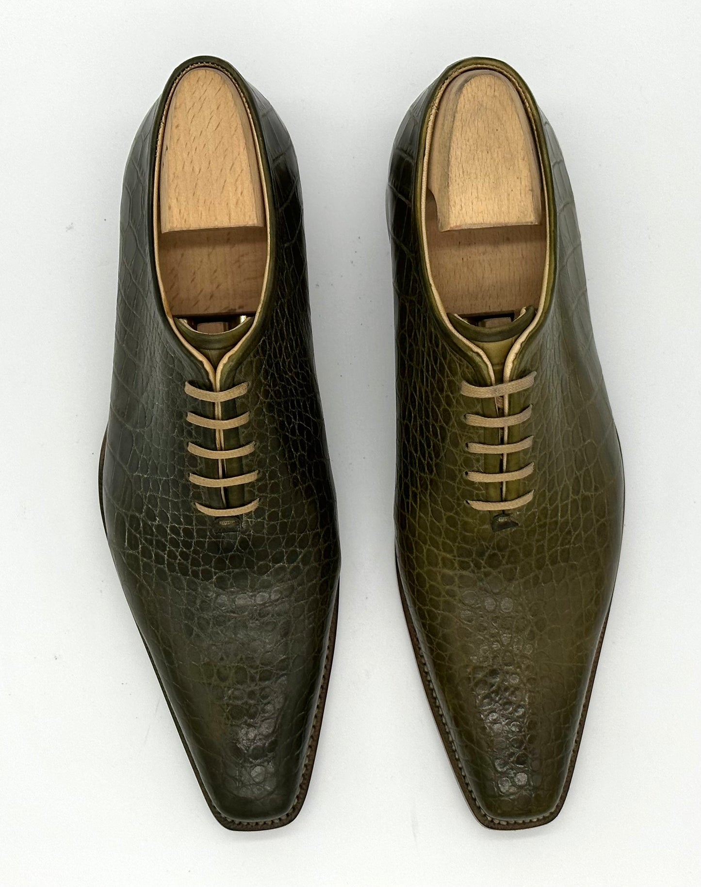 Richelieu Roberto Celk en stampa crocodile vert.