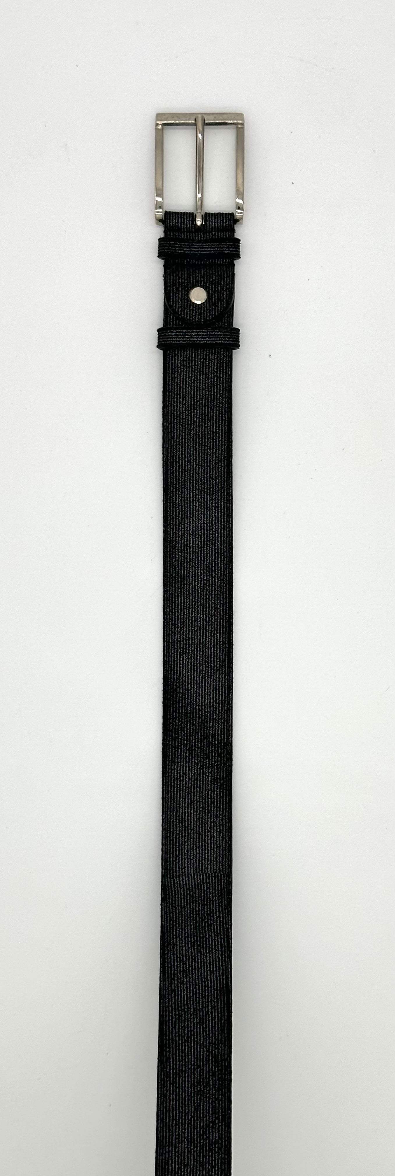 Ceinture Artioli en Suède noir imprimé argent