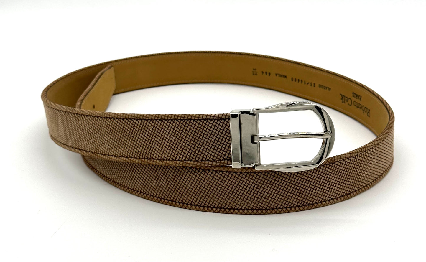 Ceinture Roberto Celk en Suède marron clair