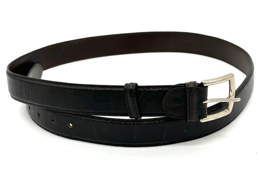 Ceinture Roberto Celk en téjus marron foncé avec boucle en argent