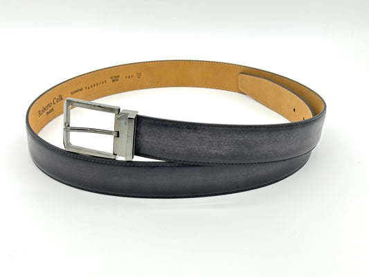 Ceinture Roberto Celk en cuir gris foncé.