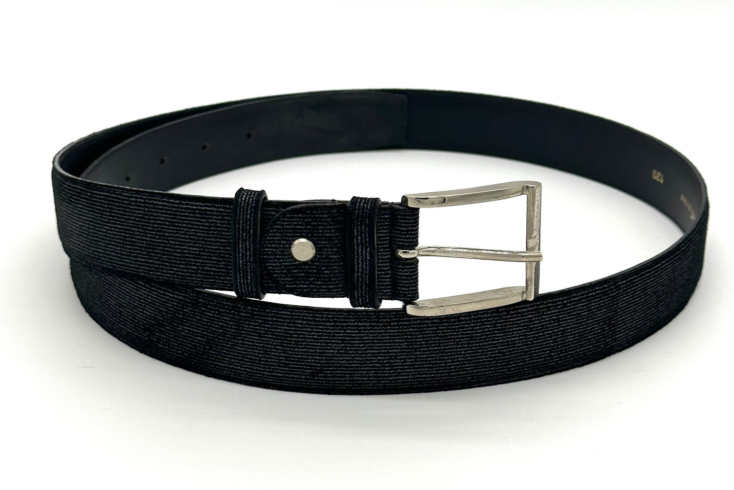 Ceinture Artioli en Suède noir imprimé argent