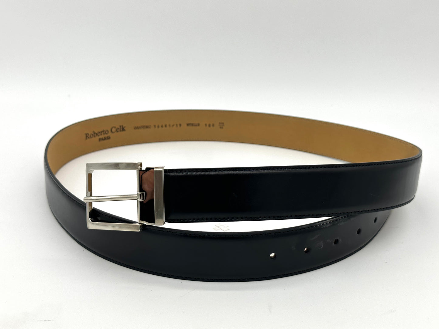Ceinture Roberto Celk en cuir Noir.