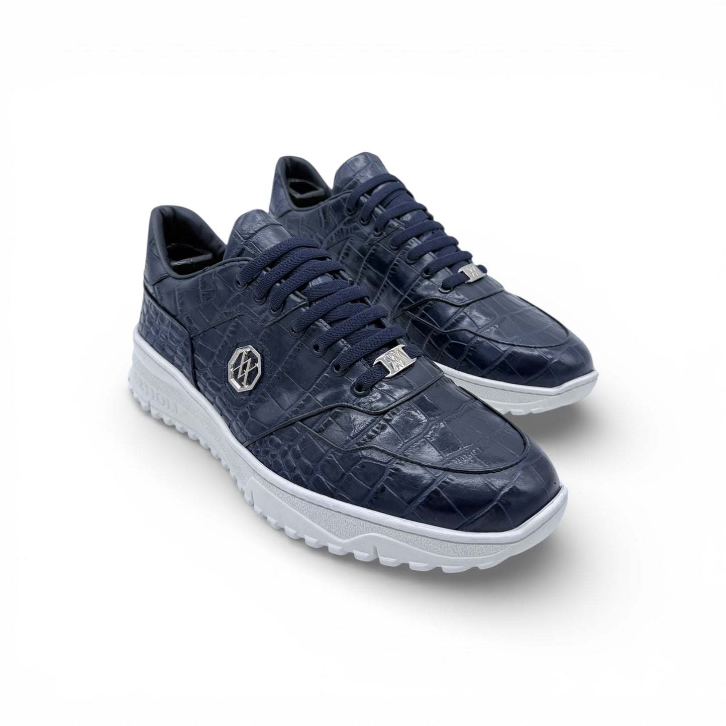 Sneakers Artioli croco bleu marine