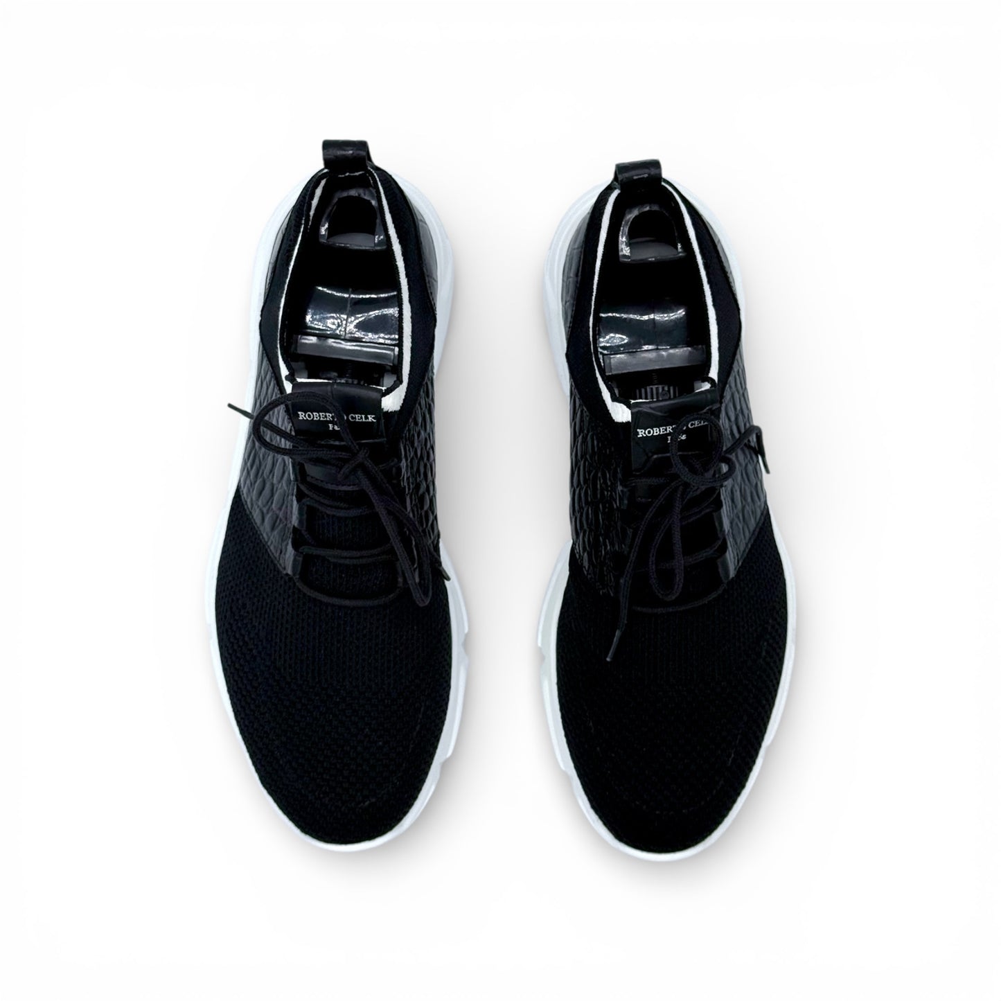 Sneakers Roberto Celk tissu et croco noir