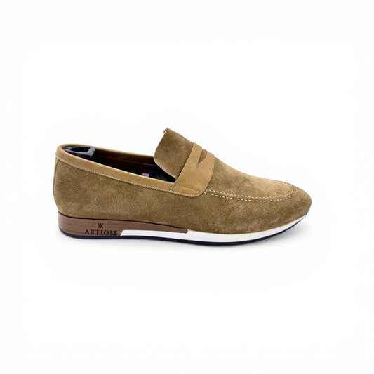 Mocassin Artioli en suède beige