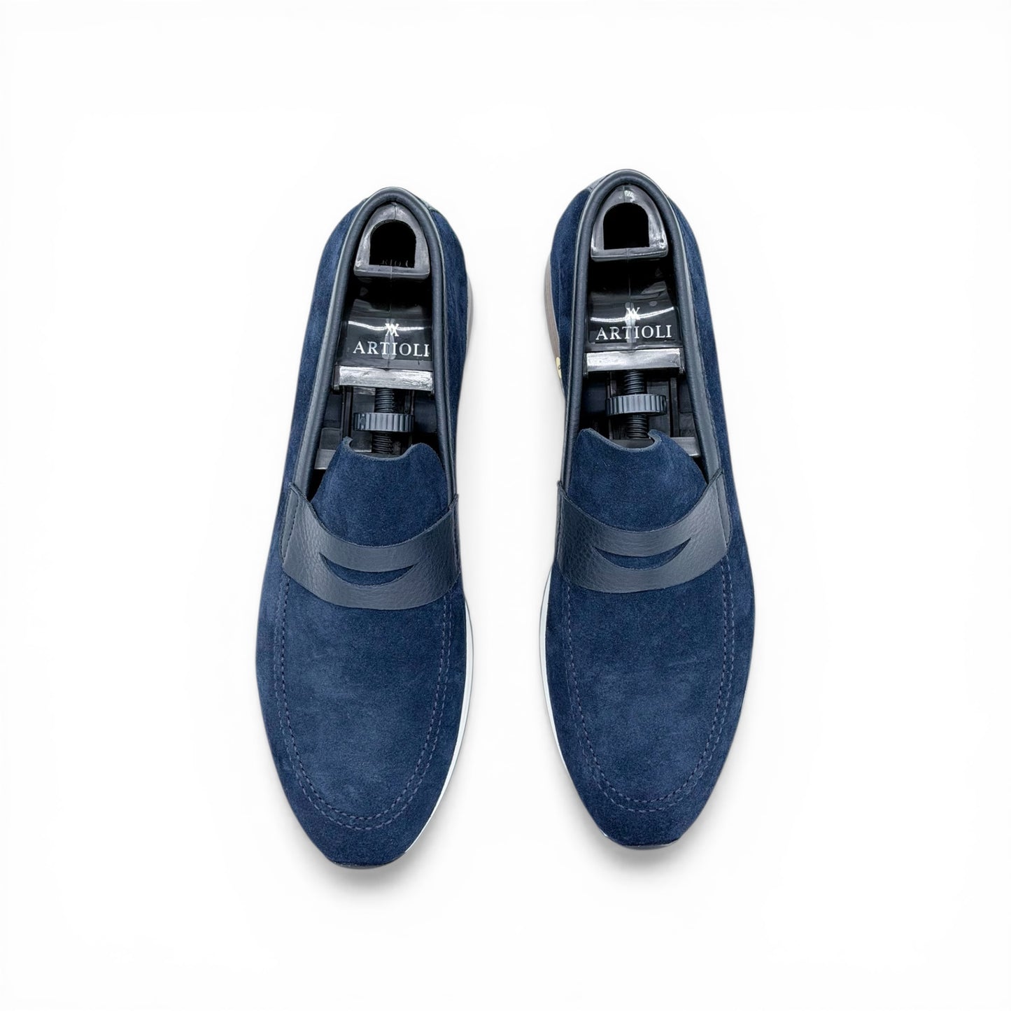 Mocassin Artioli en suède marine