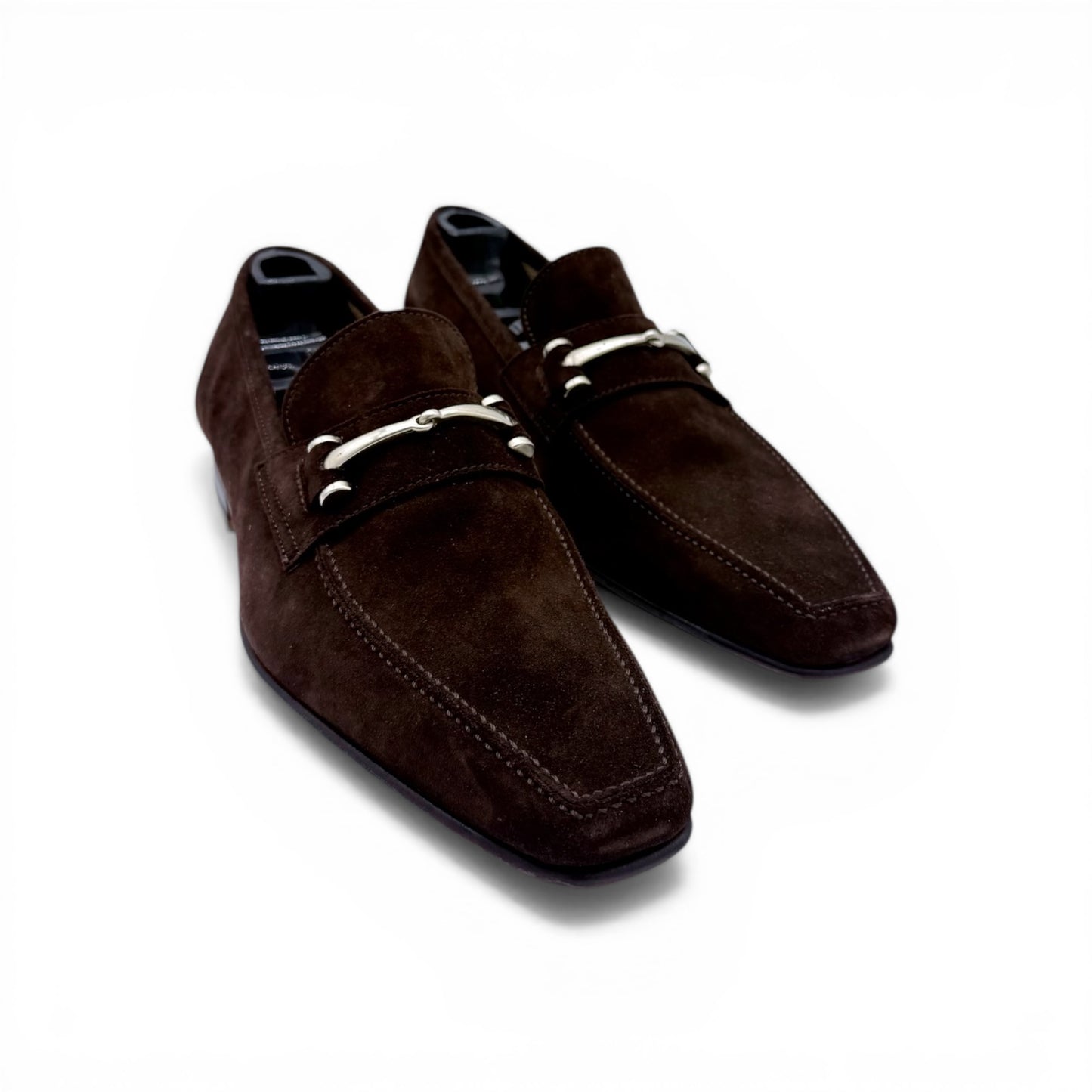 Mocassin Roberto Celk avec étrier en suède marron foncé