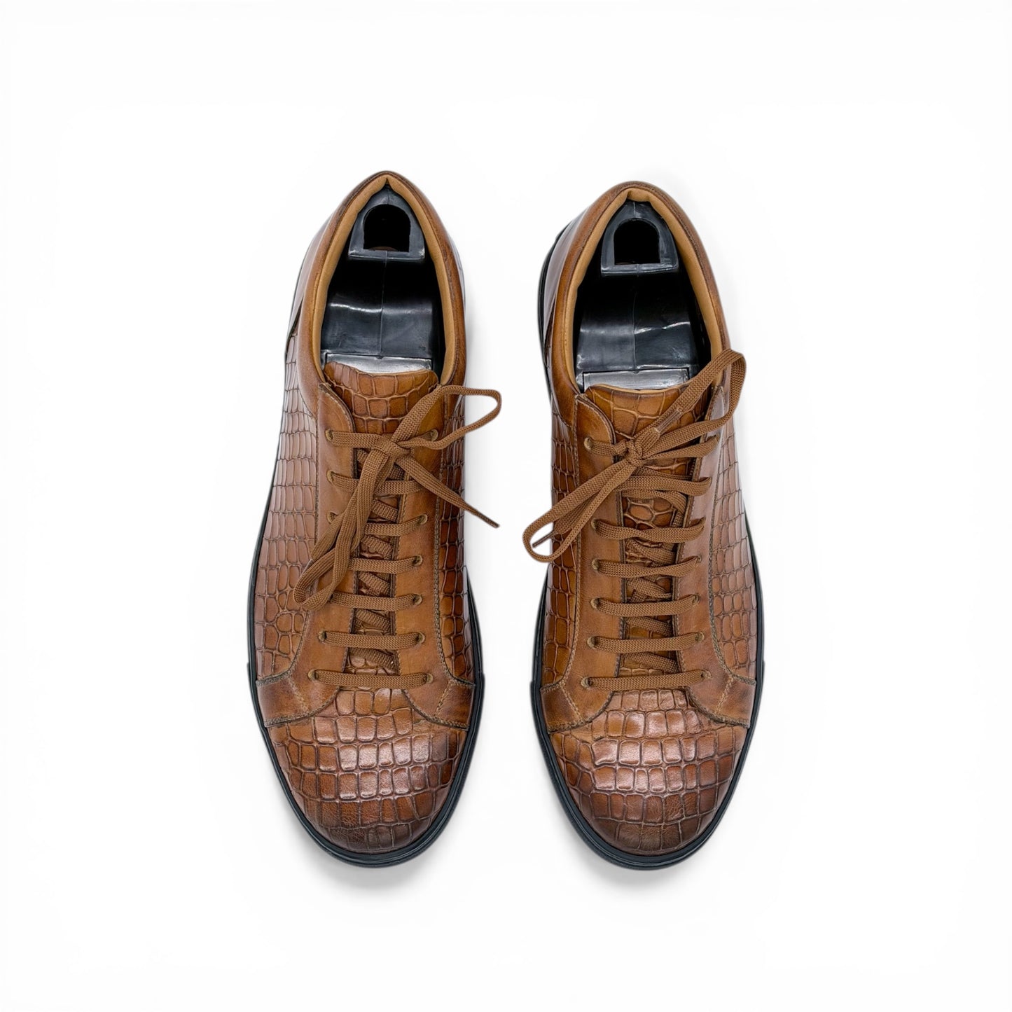 Sneakers Roberto Celk en cuire de croco marron