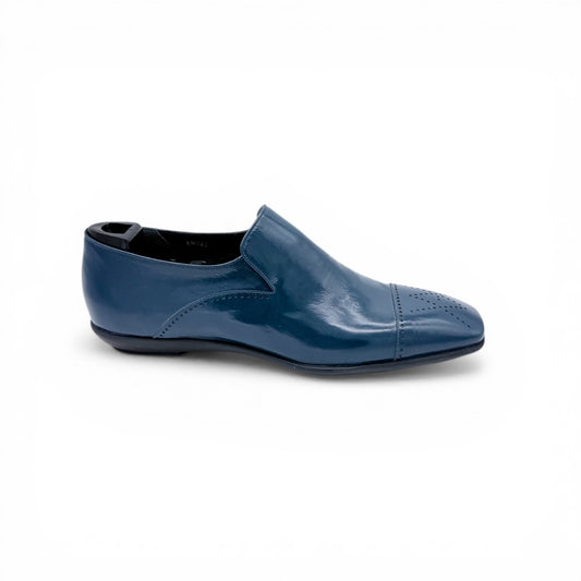 Mocassin Artioli en cuir souple bleu