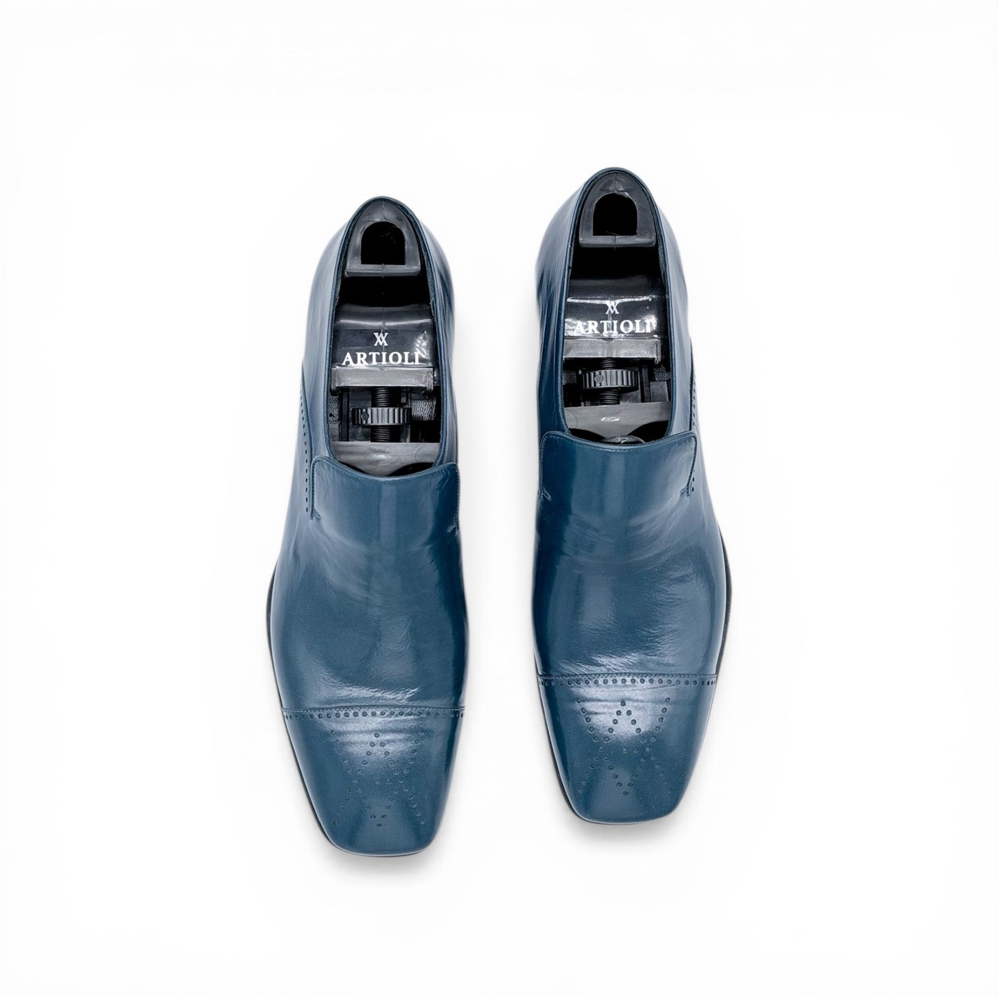 Mocassin Artioli en cuir souple bleu