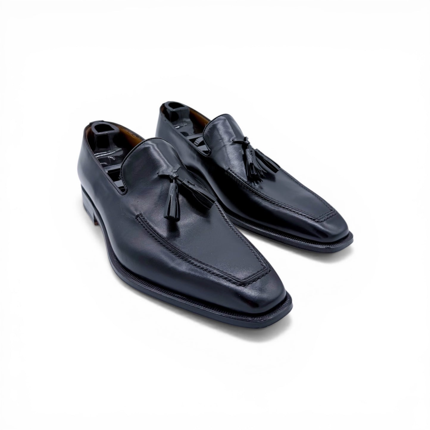 Mocassin Roberto Celk à pompon en cuir noir