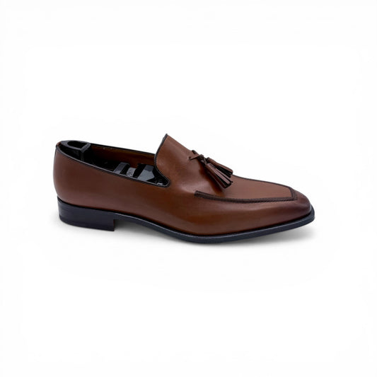 Mocassin Roberto Celk à pompon en cuir marron