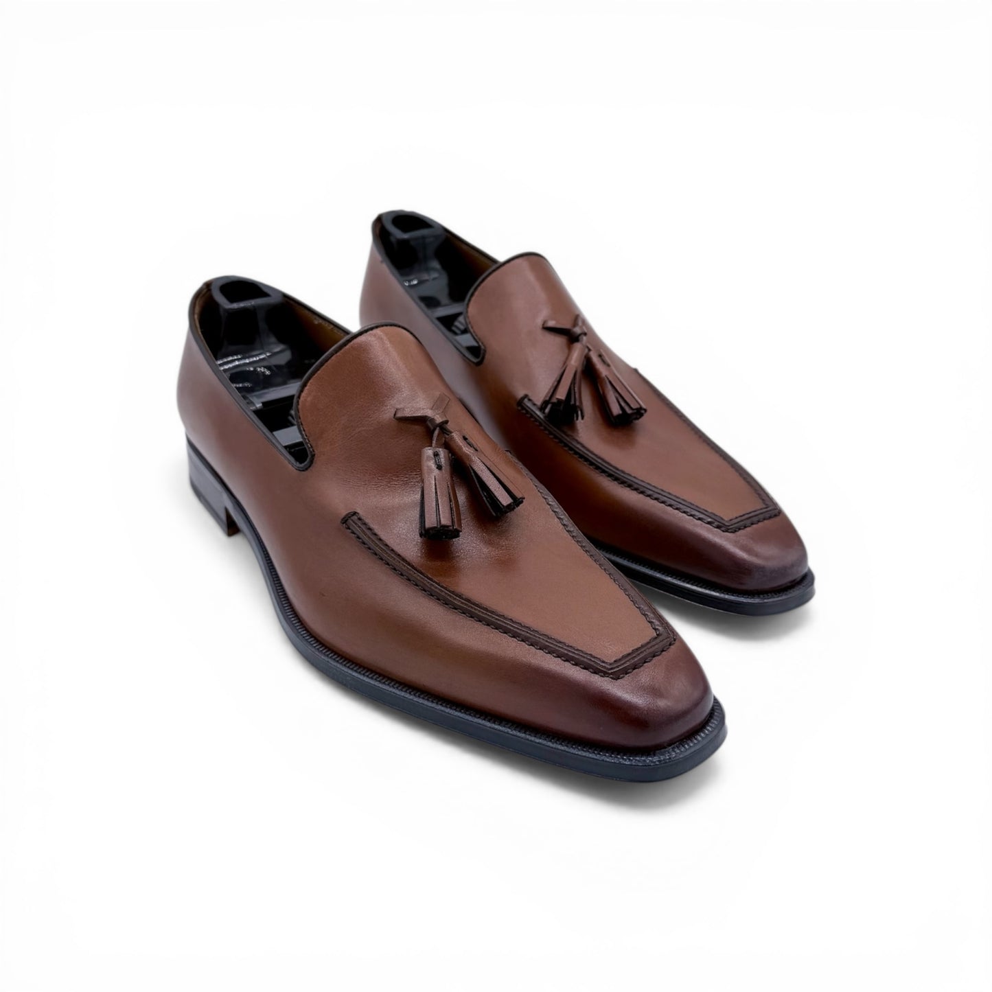 Mocassin Roberto Celk à pompon en cuir marron