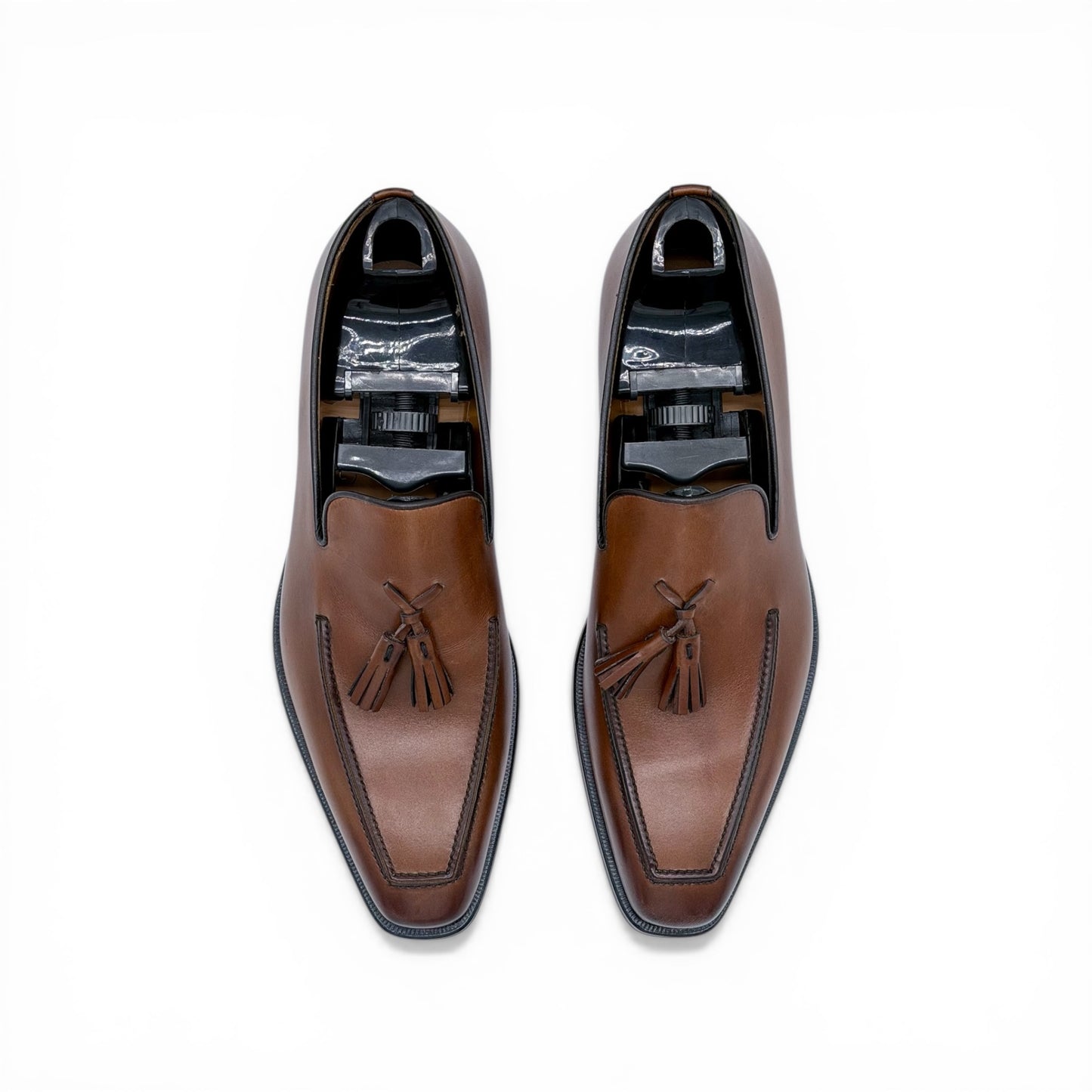 Mocassin Roberto Celk à pompon en cuir marron