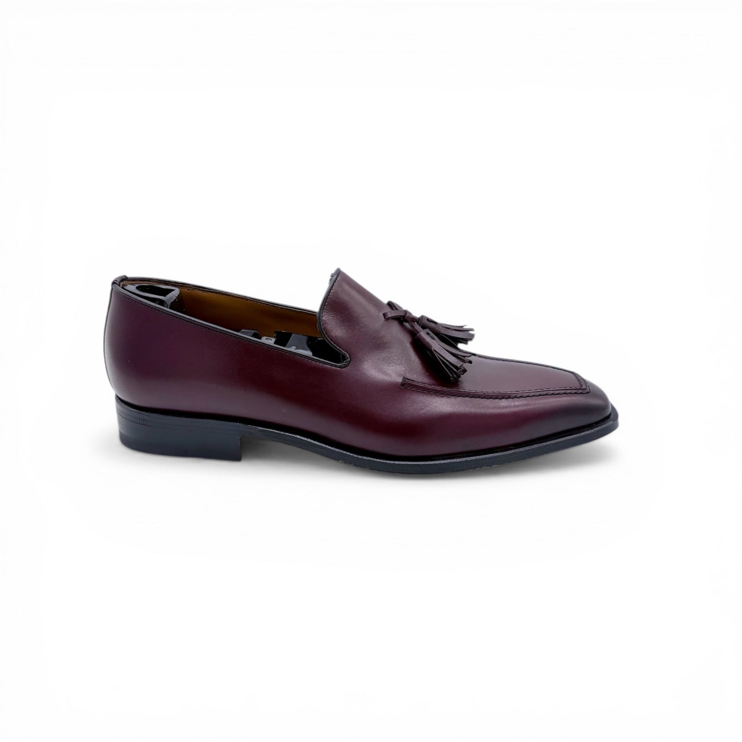 Mocassin Roberto Celk à pompon en cuir bordeaux