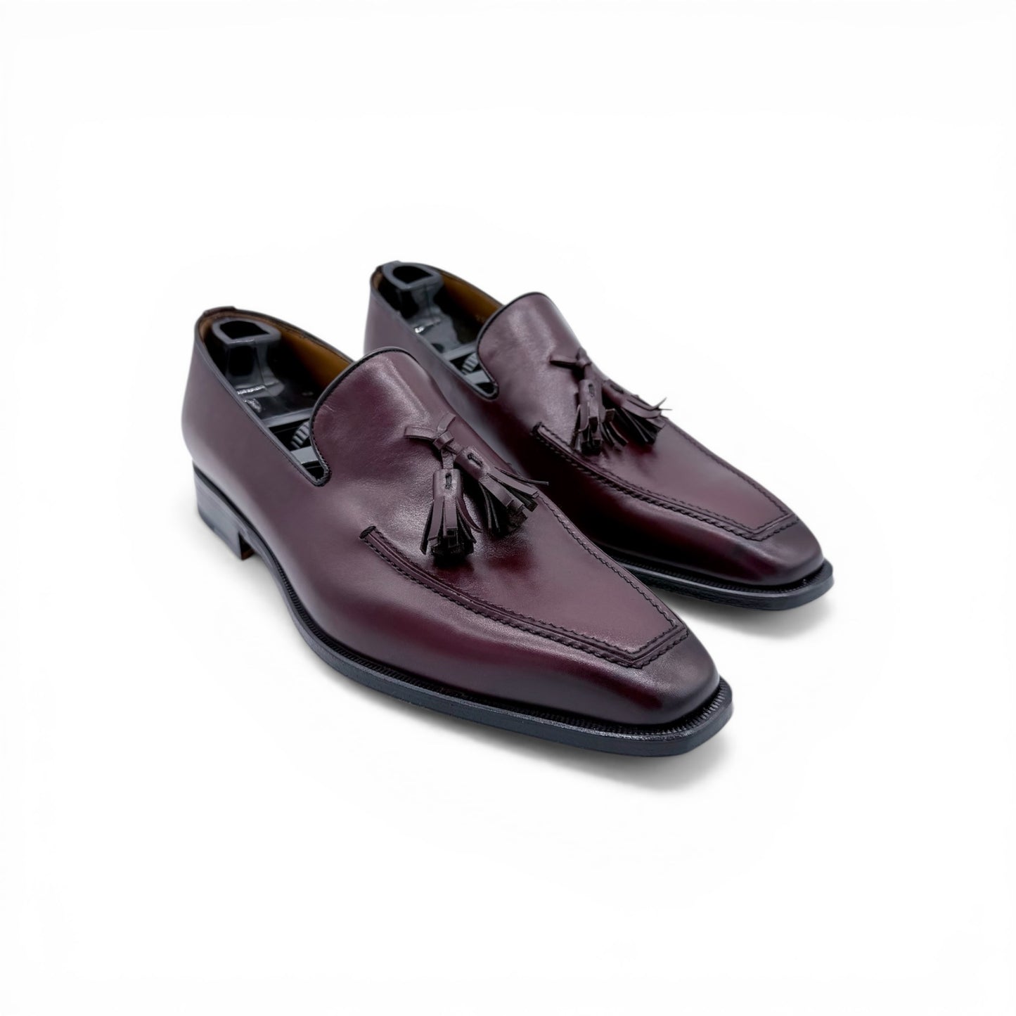 Mocassin Roberto Celk à pompon en cuir bordeaux