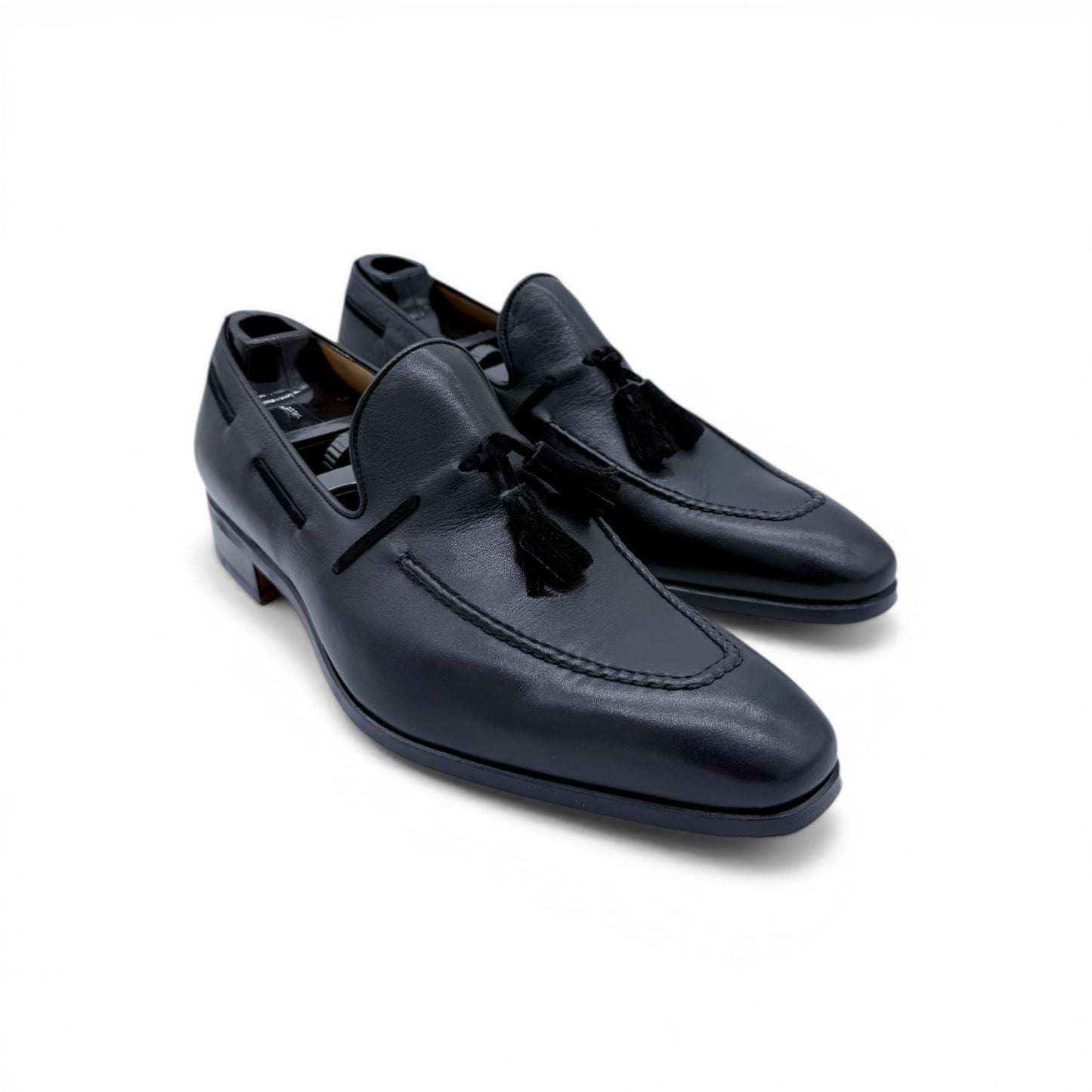 Mocassin Roberto Celk à pompon en cuir noir